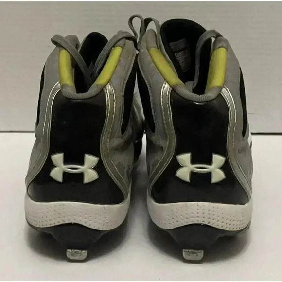UA‎ Under Armor Metal Baseball Cleats Size 13 ￼Black White Gray Camo  Neon Green main image 4
